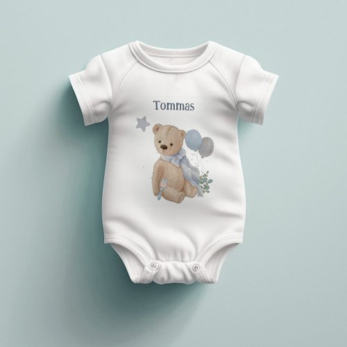 Boho baby teddy bear Baby Shower  Baby Bodysuit