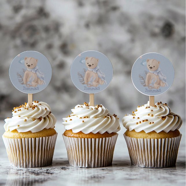 Boho baby teddy bear Classic Round Sticker (Creator Uploaded)