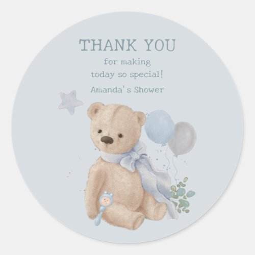 Boho baby teddy bear classic round sticker