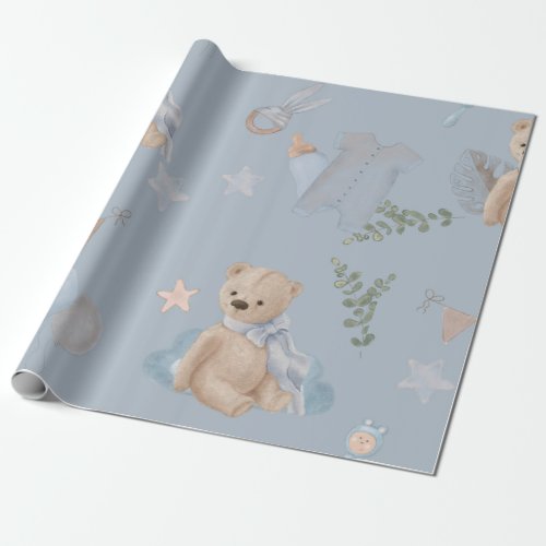 Boho baby teddy bear Wrapping Paper