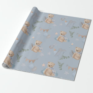 Teddy Bear Letters Wrapping Paper Wrapping Paper, 2 Sheets 20x27