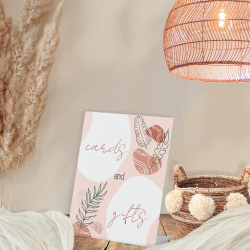 Boho Baby Terracotta Blush Cards and Gifts Pedestal Sign