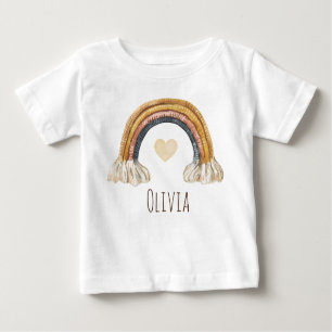Boho Baby Watercolor Rainbow Beige Baby T-Shirt
