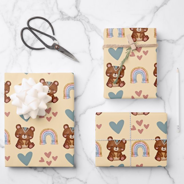 Boho Baby Wrapping Paper Sheets (Front)