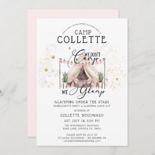 Boho Bachelorette Glamping Party Under The Stars  Invitation