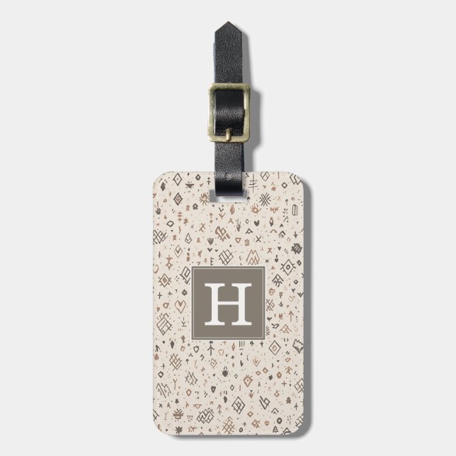 Boho Background Luggage Tag (Front Vertical)