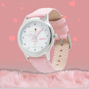 Boho Ballerina Ballet Tutu Girl Practice Pink Name Watch