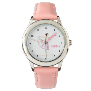 Boho Ballerina Ballet Tutu Girl Practice Pink Name Watch