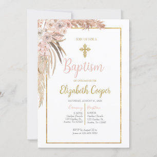 boho baptism  invitation