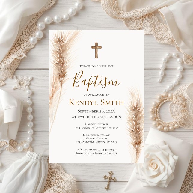 Boho Baptism  Invitation (Creator Uploaded)