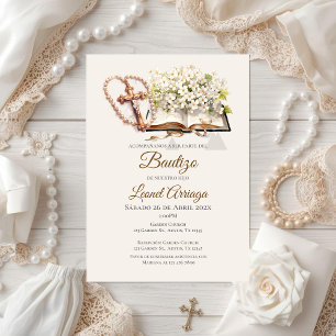  Boho Baptism  Invitation
