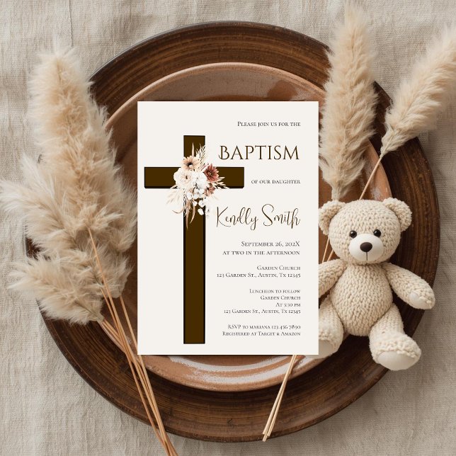 Boho Baptism  Invitation (Creator Uploaded)