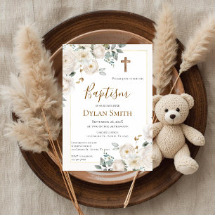 Boho Baptism  Invitation