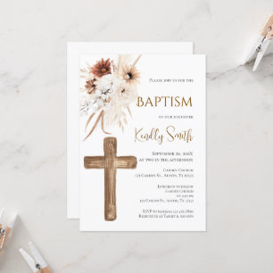 Boho Baptism  Invitation