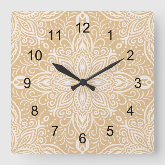 Boho Barrett  Square Wall Clock (Front)