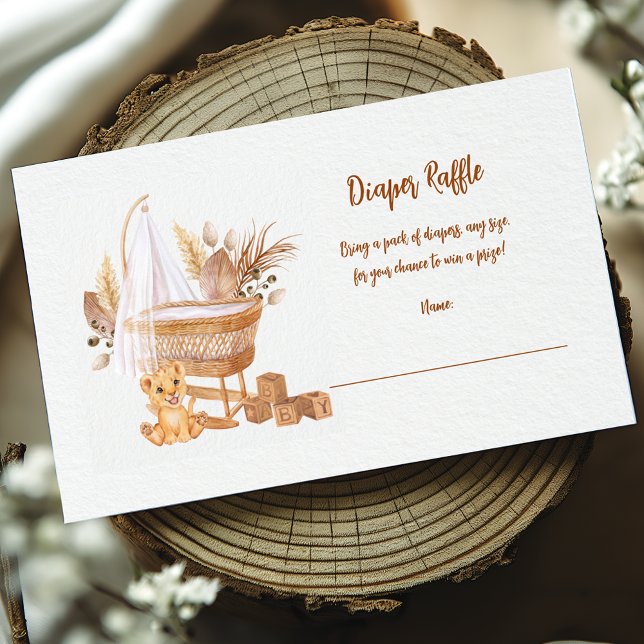 Boho Bassinet Baby Diaper Raffle Enclosure Card (Creator Uploaded)