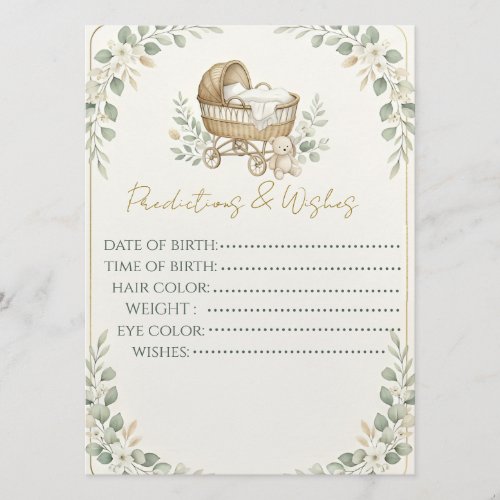 Boho Bassinet Baby Shower Predictions game
