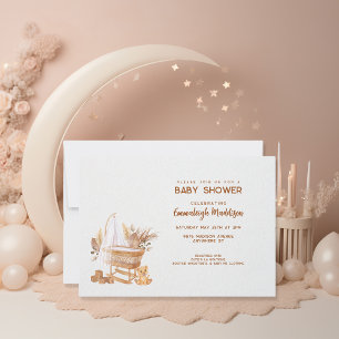 Boho Bassinet Nursery Baby Shower Invitation