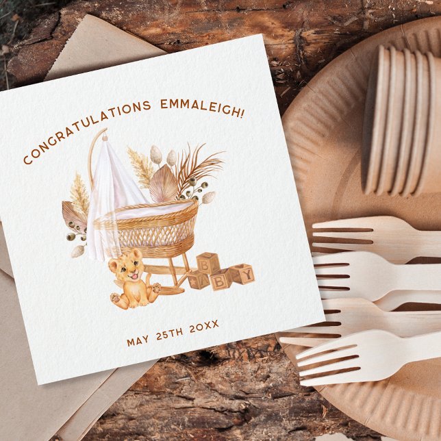 Boho Bassinet Nursery Baby Shower Napkins (Creator Uploaded)