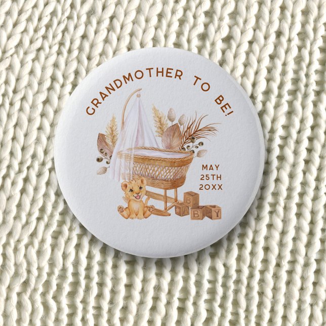 Boho Bassinet Nursery Baby Shower Special Guest Button (Creator Uploaded)