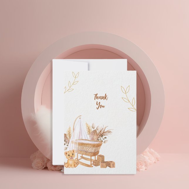 Boho Bassinet Nursery Baby Shower Thank You Card (Creator Uploaded)