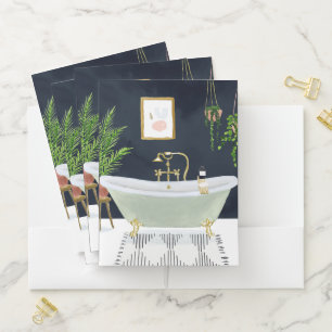 Boho Bath I Pocket Folder