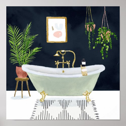 Boho Bath I Poster