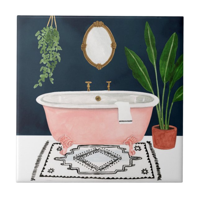 Boho Bath II Ceramic Tile (Front)