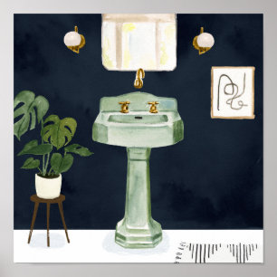 Boho Bath Sinks II Poster