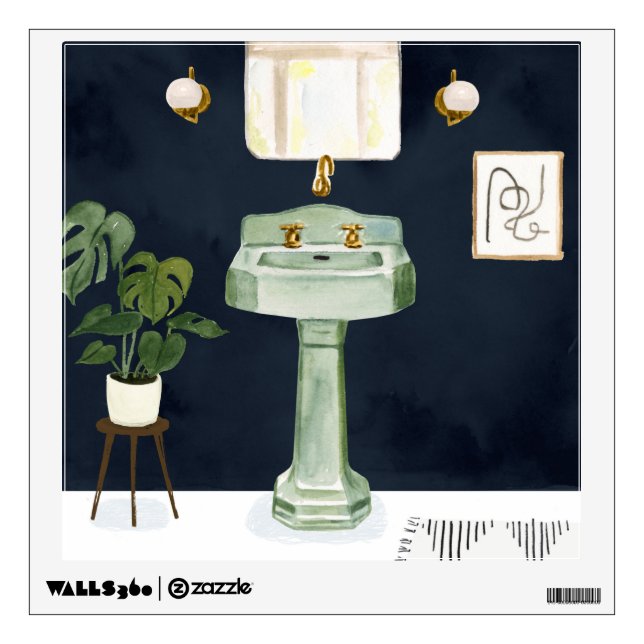 Boho Bath Sinks II Wall Decal (Front)