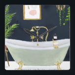 Boho Bath Square Wall Clock<br><div class="desc">Boho Bath I by Victoria Borges</div>