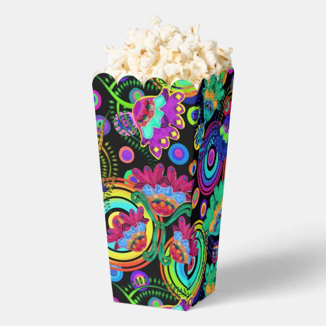 Boho Batik Bright and Beautiful Flowers Favor Boxes (Popped)