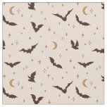Boho Bats and Stars Halloween Pattern Fabric