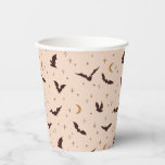Boho Bats and Stars Halloween Pattern Paper Cups