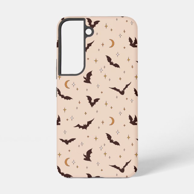 Boho Bats and Stars Halloween Pattern Samsung Galaxy Case (Back)