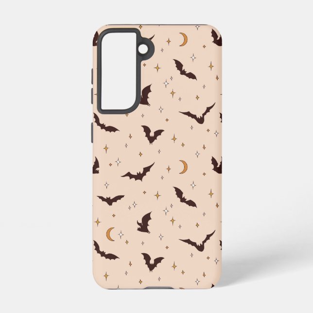 Boho Bats and Stars Halloween Pattern Samsung Galaxy Case (Back)