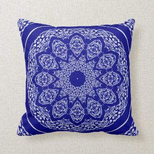 Boho Bazaar Mix & Match Cobalt & Orange Throw Pillow