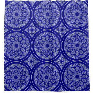 Boho Bazaar, Mix & Match Cobalt Pattern Shower Curtain