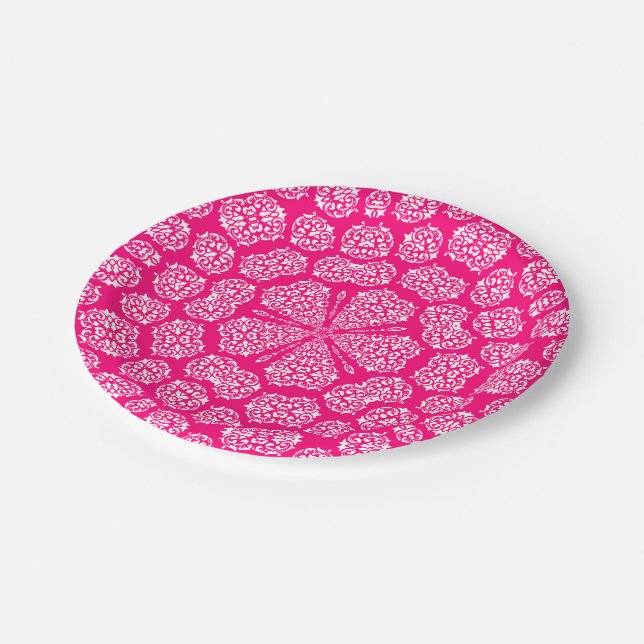 Boho Bazaar, Mix & Match Rose Pattern Paper Plates (Angled)