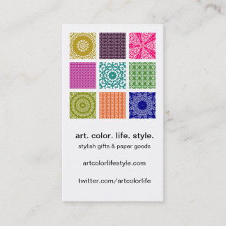 Boho Bazaar Mosaic Patchwork Custom Business Card