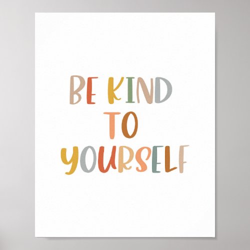 Boho Be kind to yourself Poster
