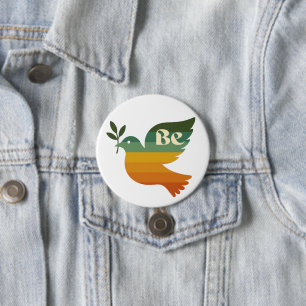 Boho Be Peace Retro Holiday Button
