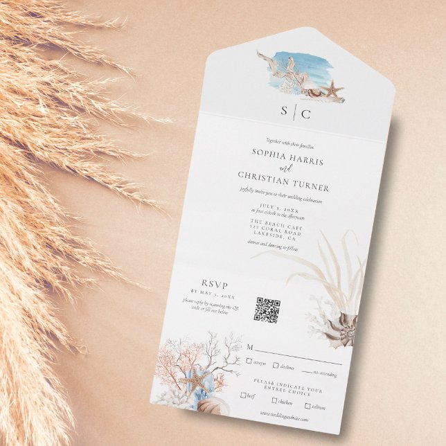Boho Beach All in One Wedding Invite (Creator Uploaded)