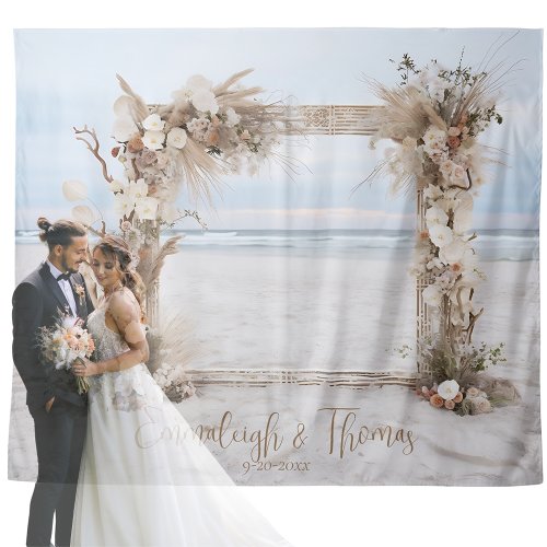 Boho Beach Bliss Wedding Tapestry Backdrop