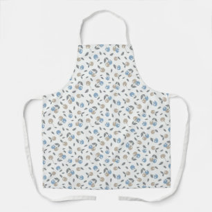 Boho Beach Cherries - beige blue fruit pattern. Apron