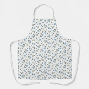 Boho Beach Cherries - sage blue fruit pattern. Apron
