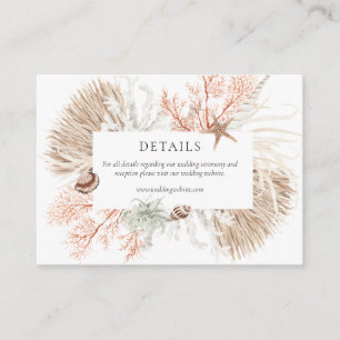 Boho Beach Coral Reef Details Enclosure Card