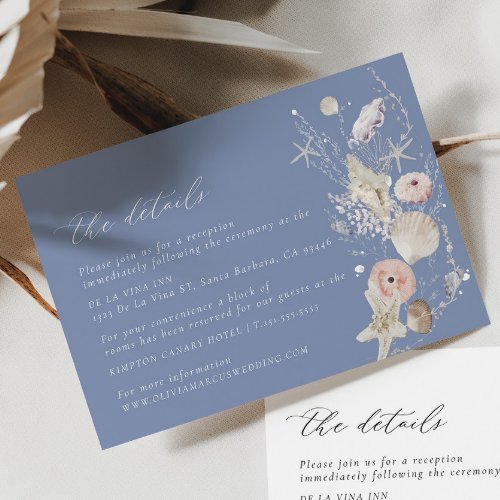 Boho Beach Elegant Wedding Details Enclosure Card