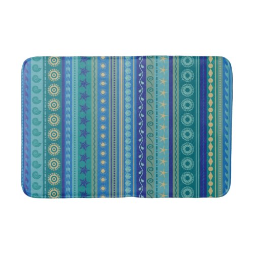 Boho beach pattern ocean themes bath mat