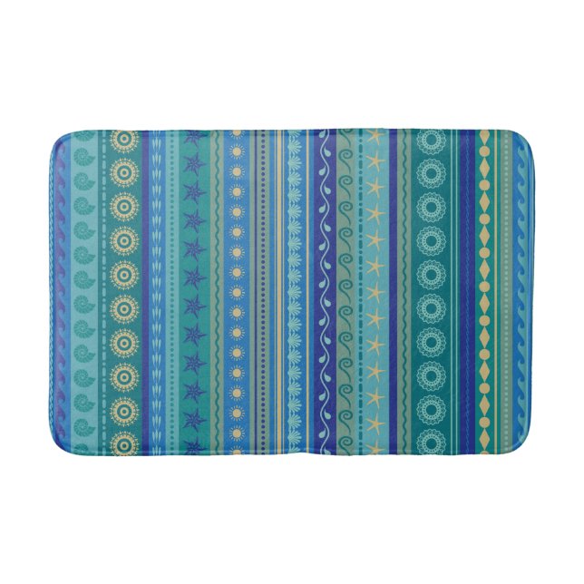 Boho beach pattern ocean themes bath mat (Front)